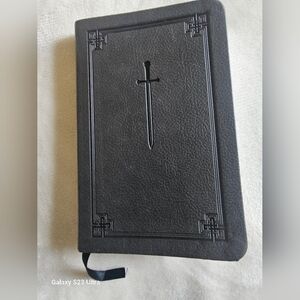 Black Leather Journal with Sword Design